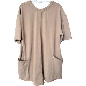 Free People Movement NWD Hot Shot Tee Romper Tan Women’s Size M
